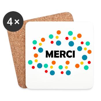 THANK YOU. THANKS. THANK YOU. ANNIVERSARY. BIRTH. - Coasters (set of 4) - white - Front