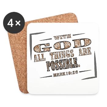 With God all things are Possible - Coasters (set of 4) - white - Front