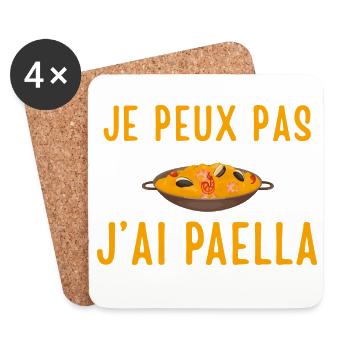 je peux pas jai paella - Dessous de verre (lot de 4) - blanc - Devant