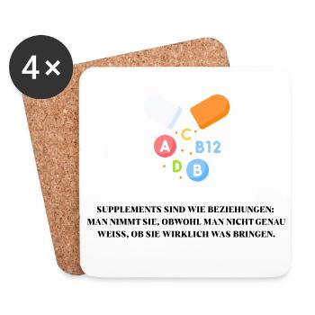 Colourful vitamins from capsules – symbol of health - Coasters (set of 4) - white - Front