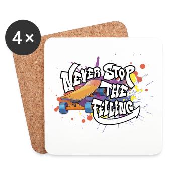 Skateboard Graffiti Motivation Design - Coasters (set of 4) - white - Front