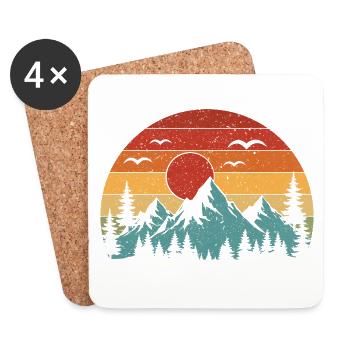 Mountains - Go Outside, The Graphics Are Amazing - Coasters (set of 4) - white - Front