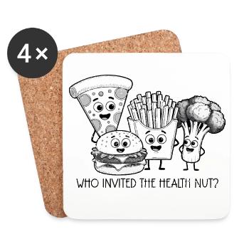 Fun Food Cartoon Collection - Coasters (set of 4) - white - Front