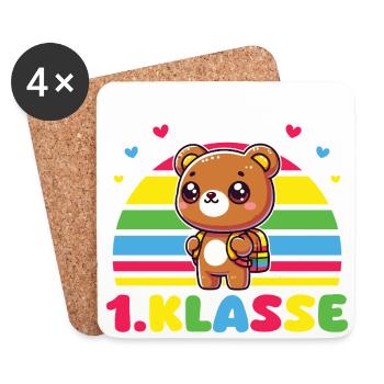 Maternelle Adieu je suis ours de 1ère année - Dessous de verre (lot de 4) - blanc - Devant