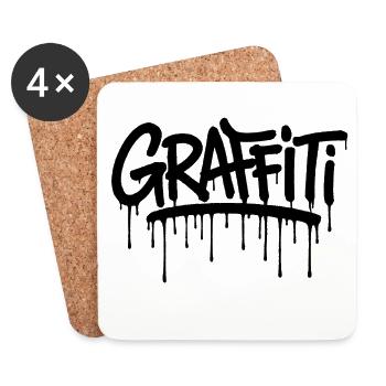 Black graffiti tag - Coasters (set of 4) - white - Front
