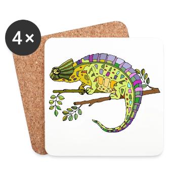 Chameleon - Coasters (set of 4) - white - Front