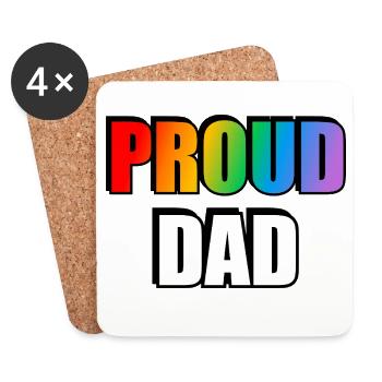 Rainbow Pride Dad Design - Coasters (set of 4) - white - Front