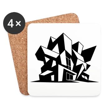 Brutalisme Architecture - Dessous de verre (lot de 4) - blanc - Devant