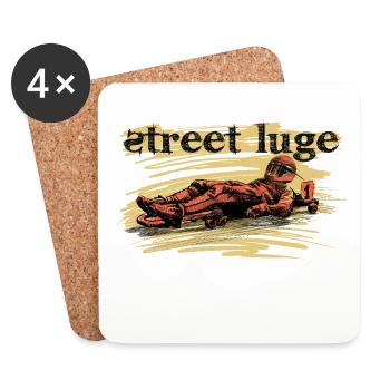 Luge de rue - Dessous de verre (lot de 4) - blanc - Devant