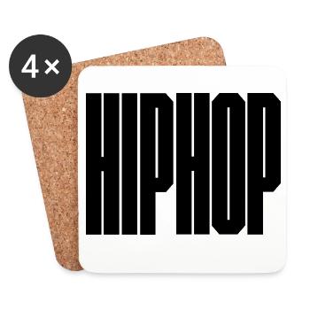 Hip Hop bold logo - Coasters (set of 4) - white - Front