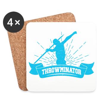 Athlètes d'athlétisme Throwminator Athletic - Dessous de verre (lot de 4) - blanc - Devant