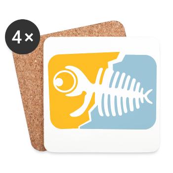 Fossile de poisson - Dessous de verre (lot de 4) - blanc - Devant