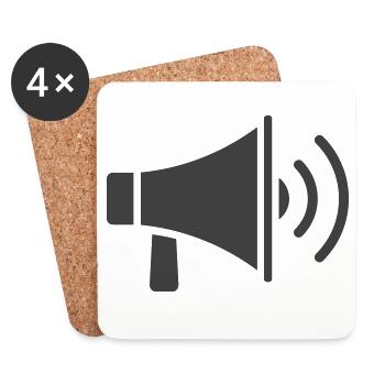 Megaphone Icon Design - Coasters (set of 4) - white - Front