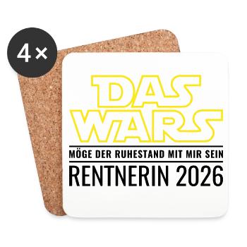 Rentnerin 2026 Ruhestand Das wars Rente Geschenk - Untersetzer (4er-Set) - Weiß - Vorne