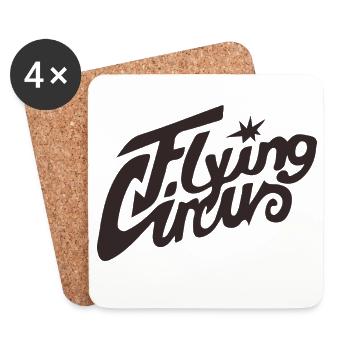 „Flying Circus” Vintage Script - Untersetzer (4er-Set) - Weiß - Vorne