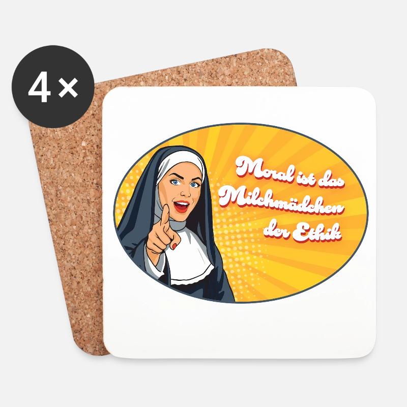 Moral ist für Milchmädchen - Untersetzer (4er-Set) - Weiß