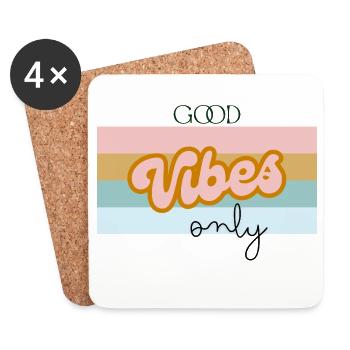 Vibes Pastel Only - Dessous de verre (lot de 4) - blanc - Devant