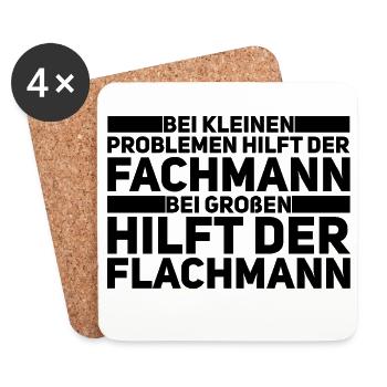 Flachmann-Profi – Handwerker Humor - Untersetzer (4er-Set) - Weiß - Vorne
