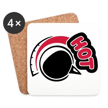 Chaud - Dessous de verre (lot de 4) - blanc - Devant