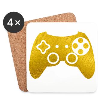 Golden Gamepad - Coasters (set of 4) - white - Front
