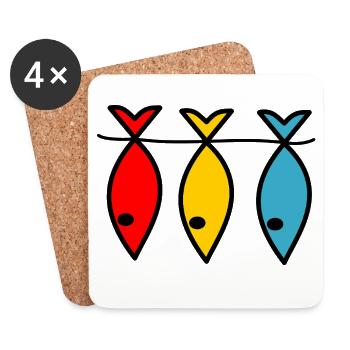 FISHING. RETIREMENT. RETIREMENT. RETIRED - Coasters (set of 4) - white - Front
