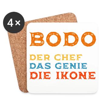 BODO_rustikal_genie_ikone - Untersetzer (4er-Set) - Weiß - Vorne