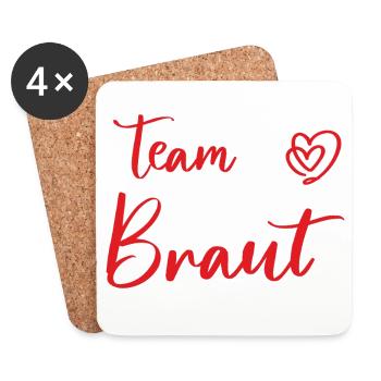 Romantic bridal heart design for wedding &amp; bachelorette party - Coasters (set of 4) - white - Front