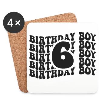 Garçon Anniversaire 6 Ans - Dessous de verre (lot de 4) - blanc - Devant