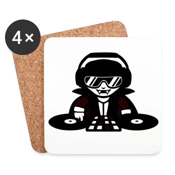 Vampire DJ DJ with mixer and turntable - Coasters (set of 4) - white - Front