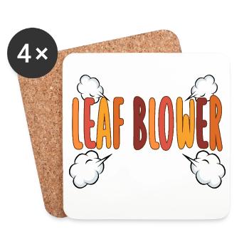 Leaf Blower Funny Season Couple Tee Fall Costume - Coasters (set of 4) - white - Front