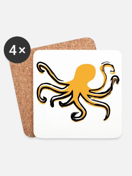 Octopus Style - Coasters (set of 4) - white