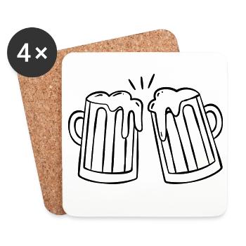 Beer mug - toast - Coasters (set of 4) - white - Front