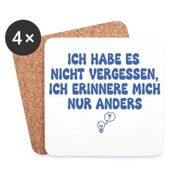 Ich habe es nicht vergessen - Untersetzer (4er-Set) - Weiß - Vorne