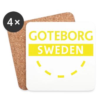 Gothenburg Circle in yellow - Coasters (set of 4) - white - Front