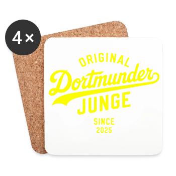 Real Dortmund Sweat à capuche Chemise Mug Combishort - Dessous de verre (lot de 4) - blanc - Devant