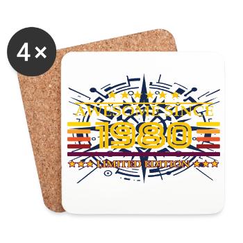 Awesome since 1980 Limited Edition - Untersetzer (4er-Set) - Weiß - Vorne