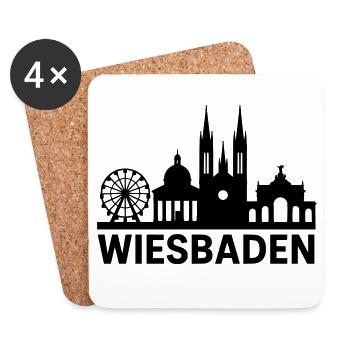 wiesbaden silhouette - Untersetzer (4er-Set) - Weiß - Vorne