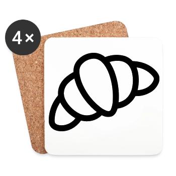 croissant - Dessous de verre (lot de 4) - blanc - Devant