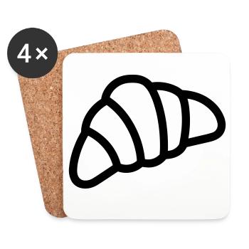 croissant - Dessous de verre (lot de 4) - blanc - Devant