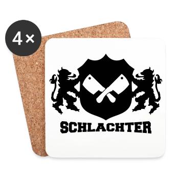 schlachter_wappen - Untersetzer (4er-Set) - Weiß - Vorne