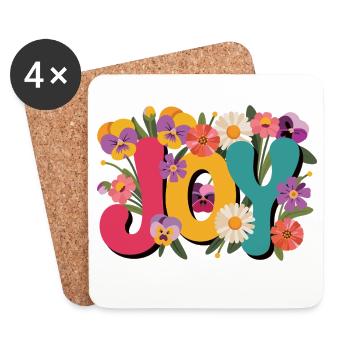 T-shirt Floral Joy pour le printemps et l’été - Dessous de verre (lot de 4) - blanc - Devant