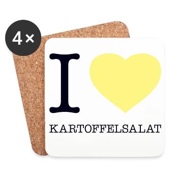 J’adore la salade de pommes de terre - Dessous de verre (lot de 4) - blanc - Devant