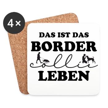 La vie du Border Collie - Dessous de verre (lot de 4) - blanc - Devant