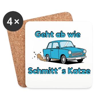 Geht ab wie Schmitts Katze DDR-Auto - Untersetzer (4er-Set) - Weiß - Vorne