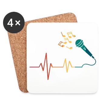 Heartbeat microphone - Coasters (set of 4) - white - Front