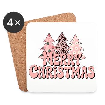 Merry Christmas - Untersetzer (4er-Set) - Weiß - Vorne