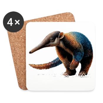 Anteater Tamandua Anteater Large anteaters - Coasters (set of 4) - white - Front