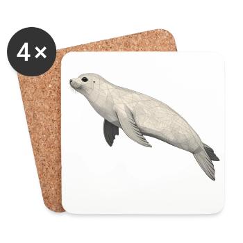 Geometric Seal - Coasters (set of 4) - white - Front