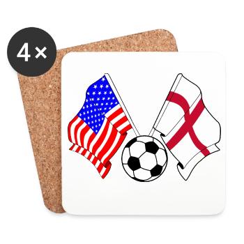 Fußball England gegen USA - Untersetzer (4er-Set) - Weiß - Vorne