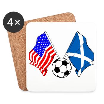 Football Écosse vs États-Unis - Dessous de verre (lot de 4) - blanc - Devant